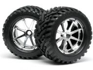 HPI GOLIATH TYRE 7" ON BLAST WHEEL CHROME WITH 17MM HEX 4727